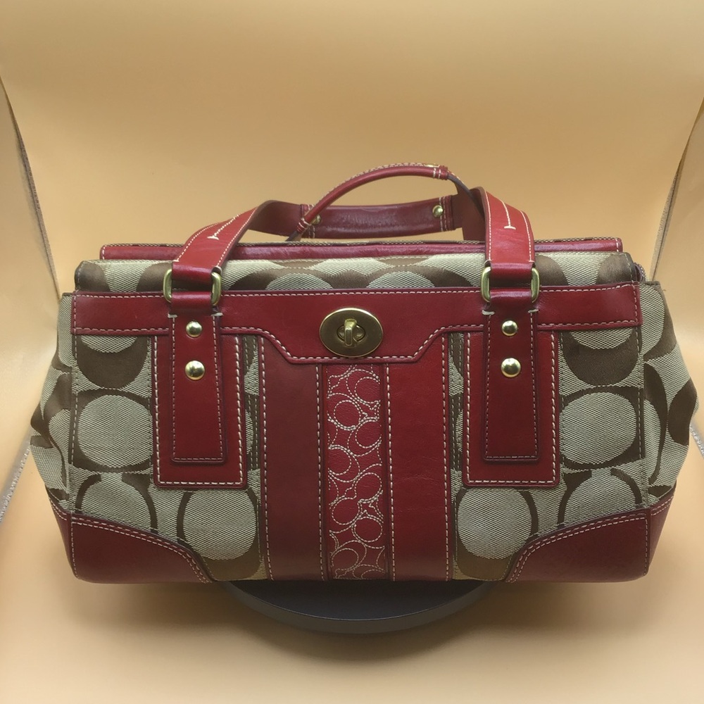 Coach Crimson  Hamptons Signature Red Large  Carryall